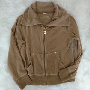🇺🇸MICHAEL Michael Kors Tan Velour Zip Jacket